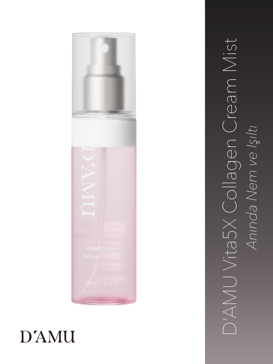 D’amu Vita5X Collagen Cream Mist – Kolajen Destekli Nem ve Elastikiyet Veren Yüz Spreyi