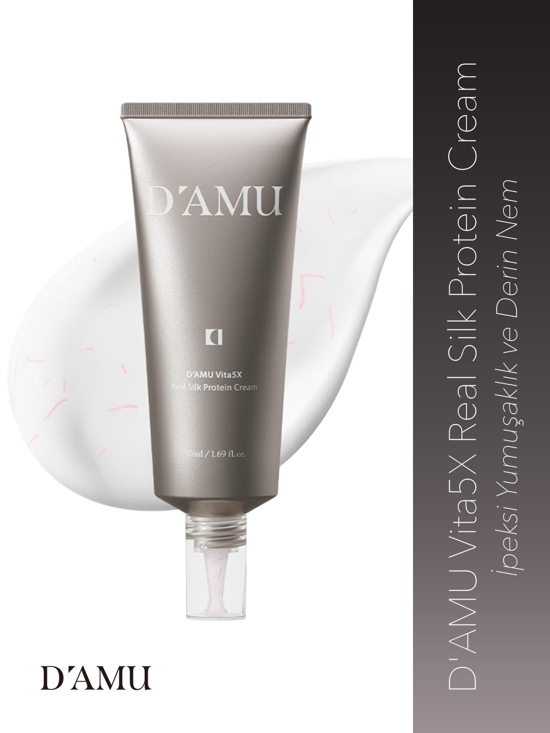 D’amu Vita5X Real Silk Protein Cream – Sıkılaştırıcı, Besleyici ve Bariyer Destekleyici Yüz Kremi