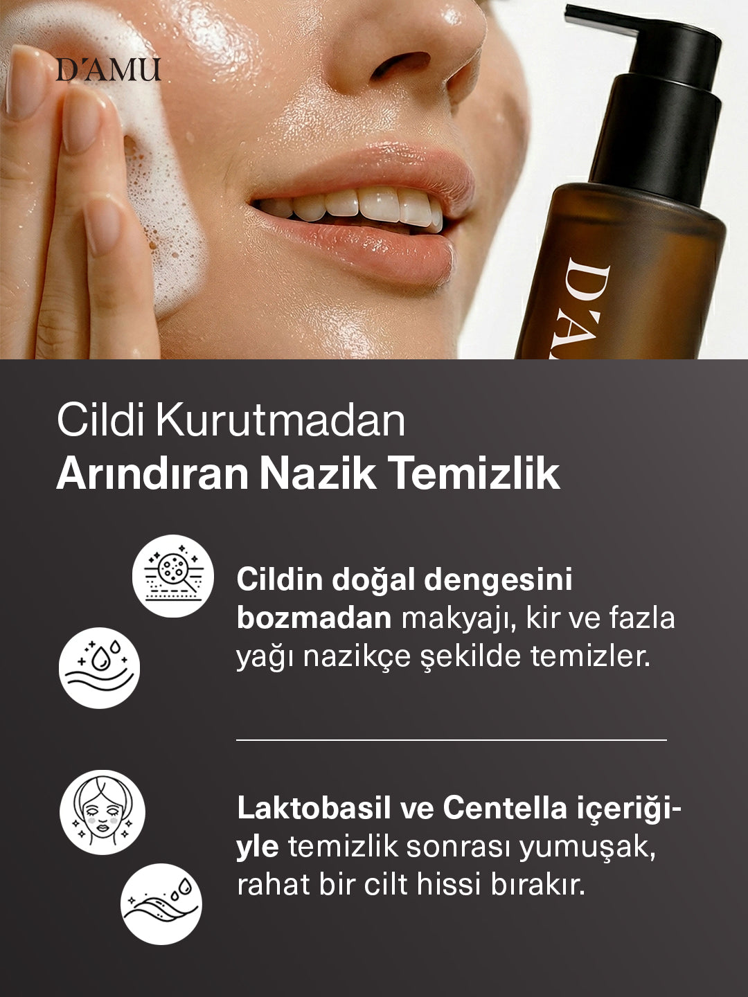 D’amu Vita5X Biolacto Low pH Oil-to-Foam Cleanser – Yağdan Köpüğe Dönüşen Nazik Yüz Temizleyici