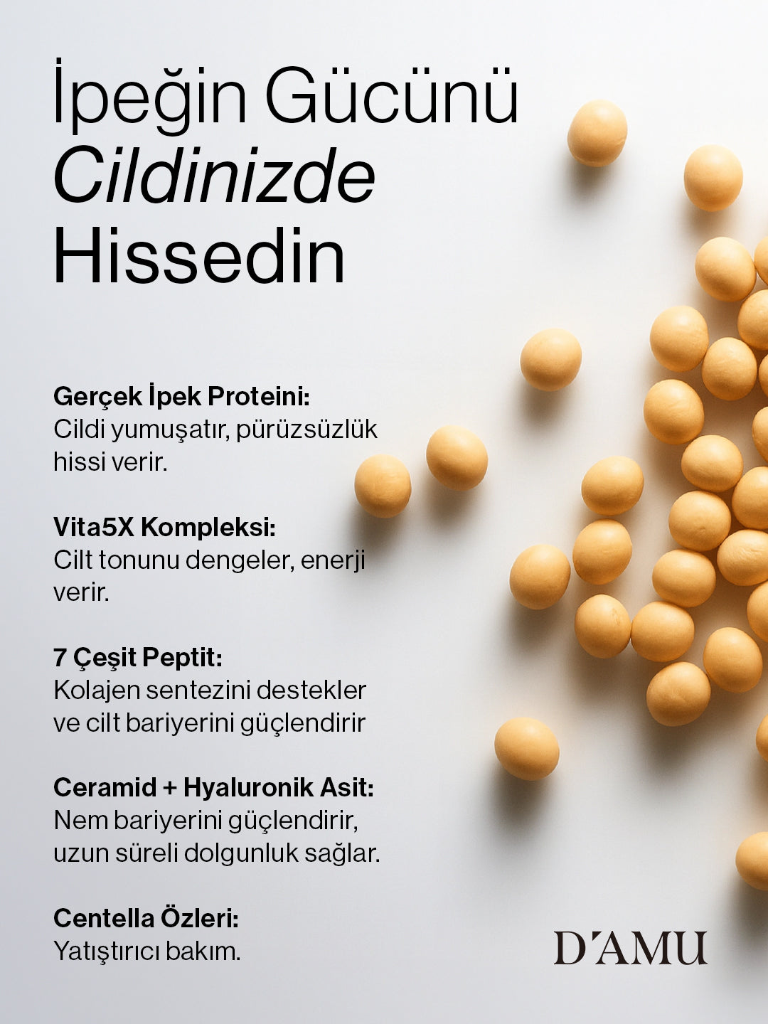 D’amu Vita5X Real Silk Protein Cream – Sıkılaştırıcı, Besleyici ve Bariyer Destekleyici Yüz Kremi