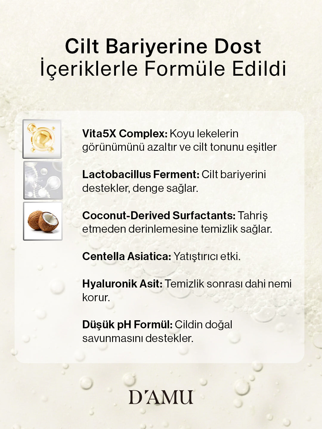 D’amu Vita5X Biolacto Low pH Oil-to-Foam Cleanser – Yağdan Köpüğe Dönüşen Nazik Yüz Temizleyici