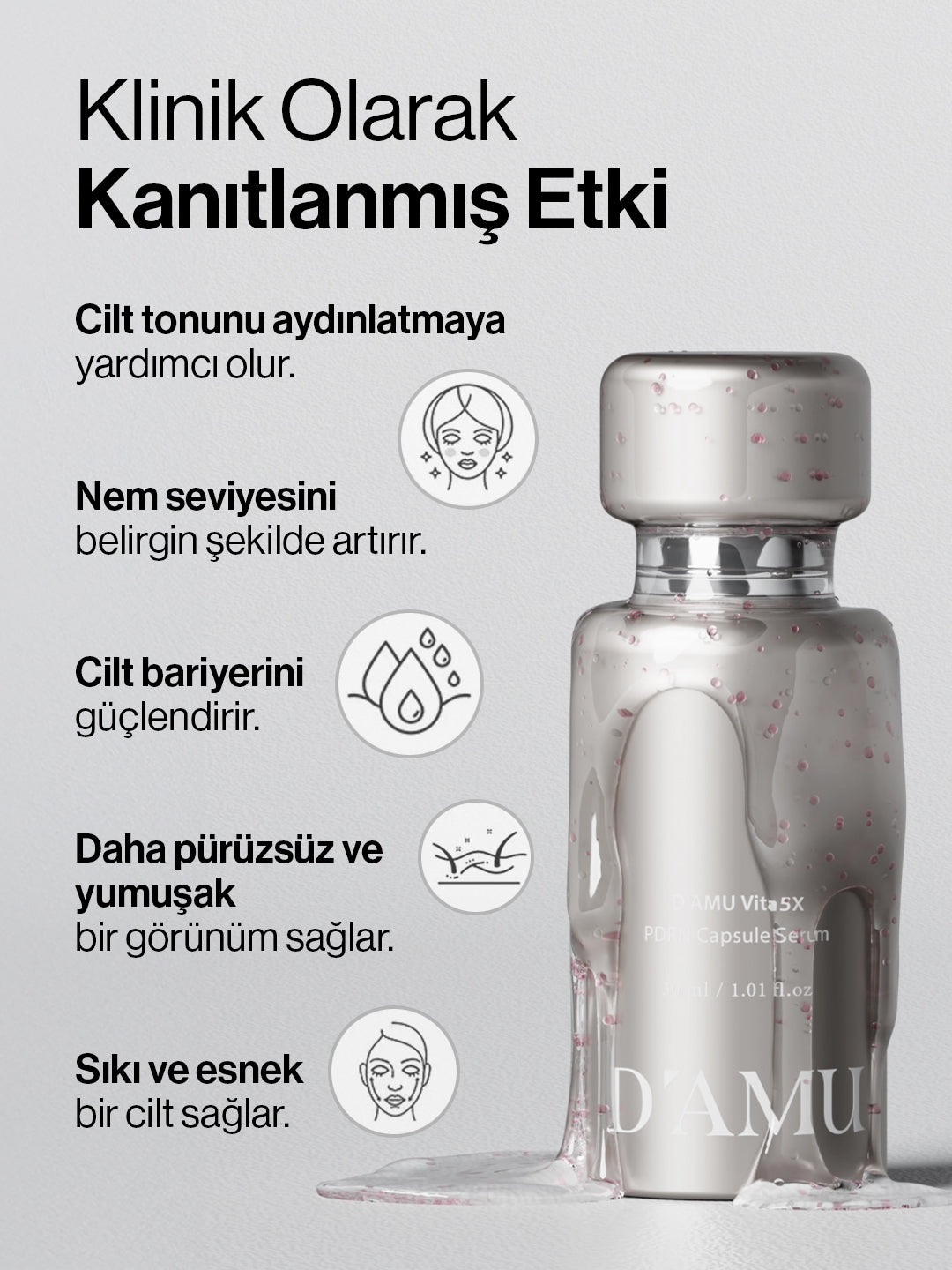 D’amu Vita5X PDRN Capsule Serum – Onarıcı, Sıkılaştırıcı ve Işıltı Veren Yüz Serumu