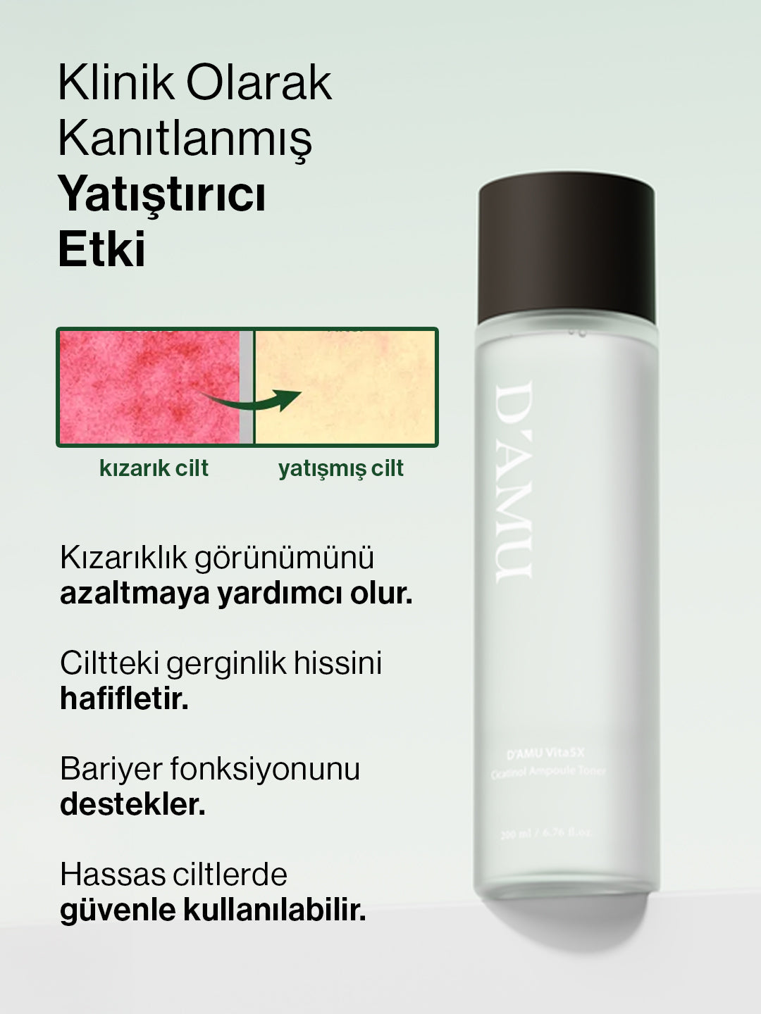 D’amu Vita5X Cicatinol Ampoule Toner – Yatıştırıcı, Nemlendirici ve Sıkılaştırıcı Etkili Ampul Tonik