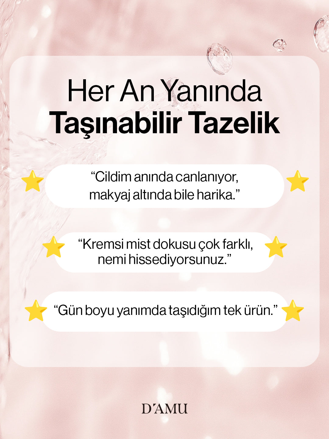 D’amu Vita5X Collagen Cream Mist – Kolajen Destekli Nem ve Elastikiyet Veren Yüz Spreyi
