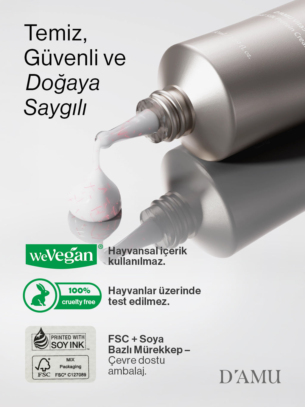 D’amu Vita5X Real Silk Protein Cream – Sıkılaştırıcı, Besleyici ve Bariyer Destekleyici Yüz Kremi