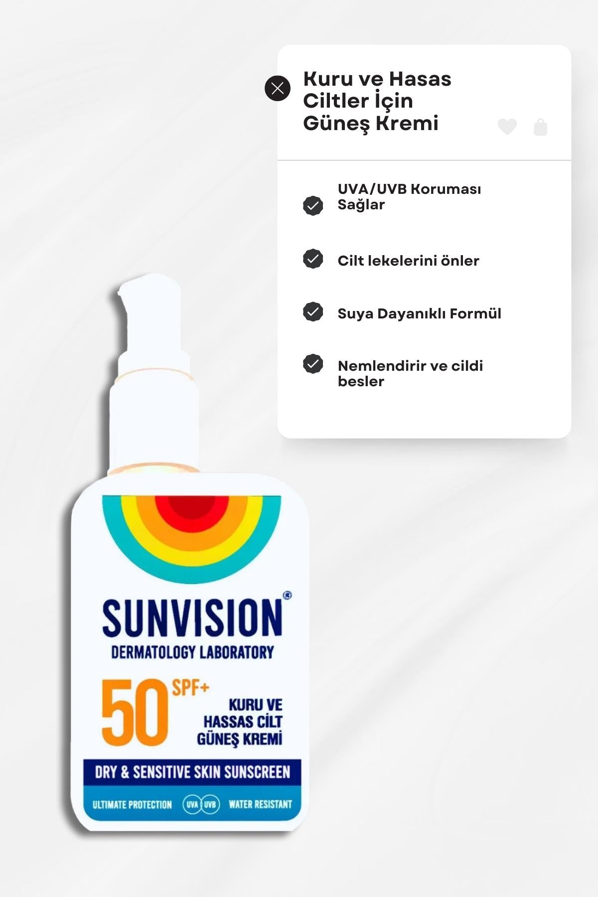 Sunvision Kuru ve Hassas Cilt Güneş Kremi 50ML